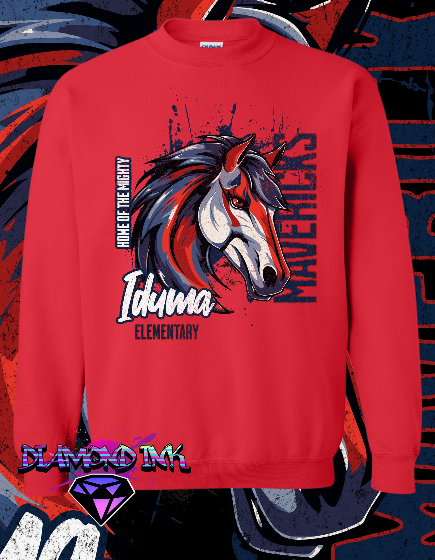 Iduma Mustangs School Spirit Sweater