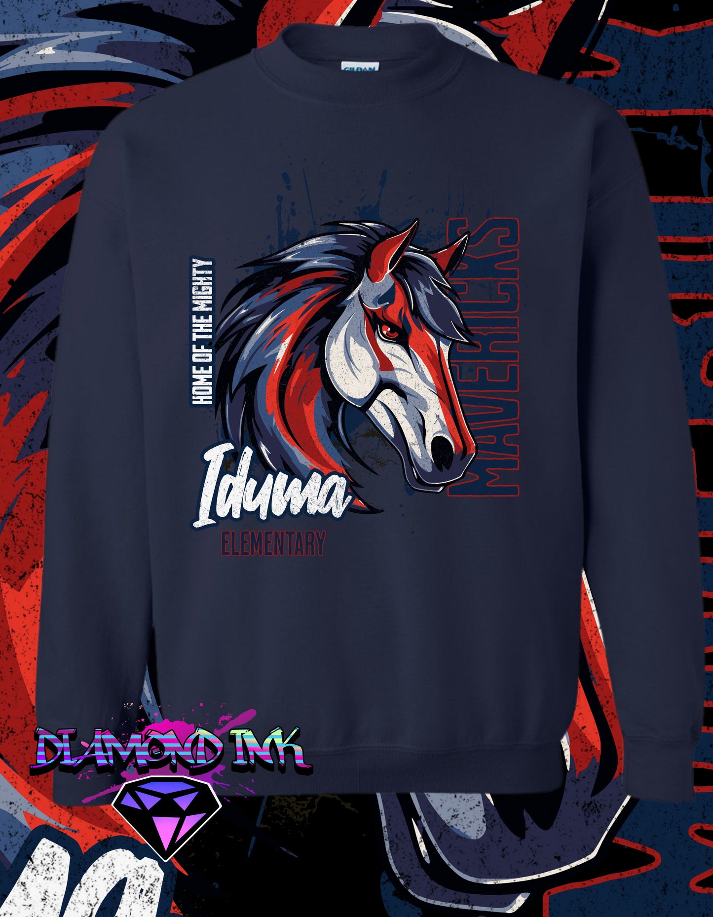 Iduma Mustangs School Spirit Sweater