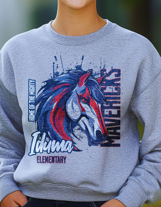 Iduma Mustangs School Spirit Sweater